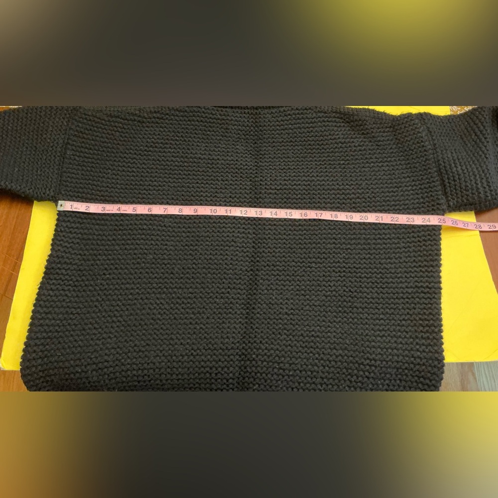 I Love Mr Mittens black wool cable sweater sz M L - Picture 7 of 7